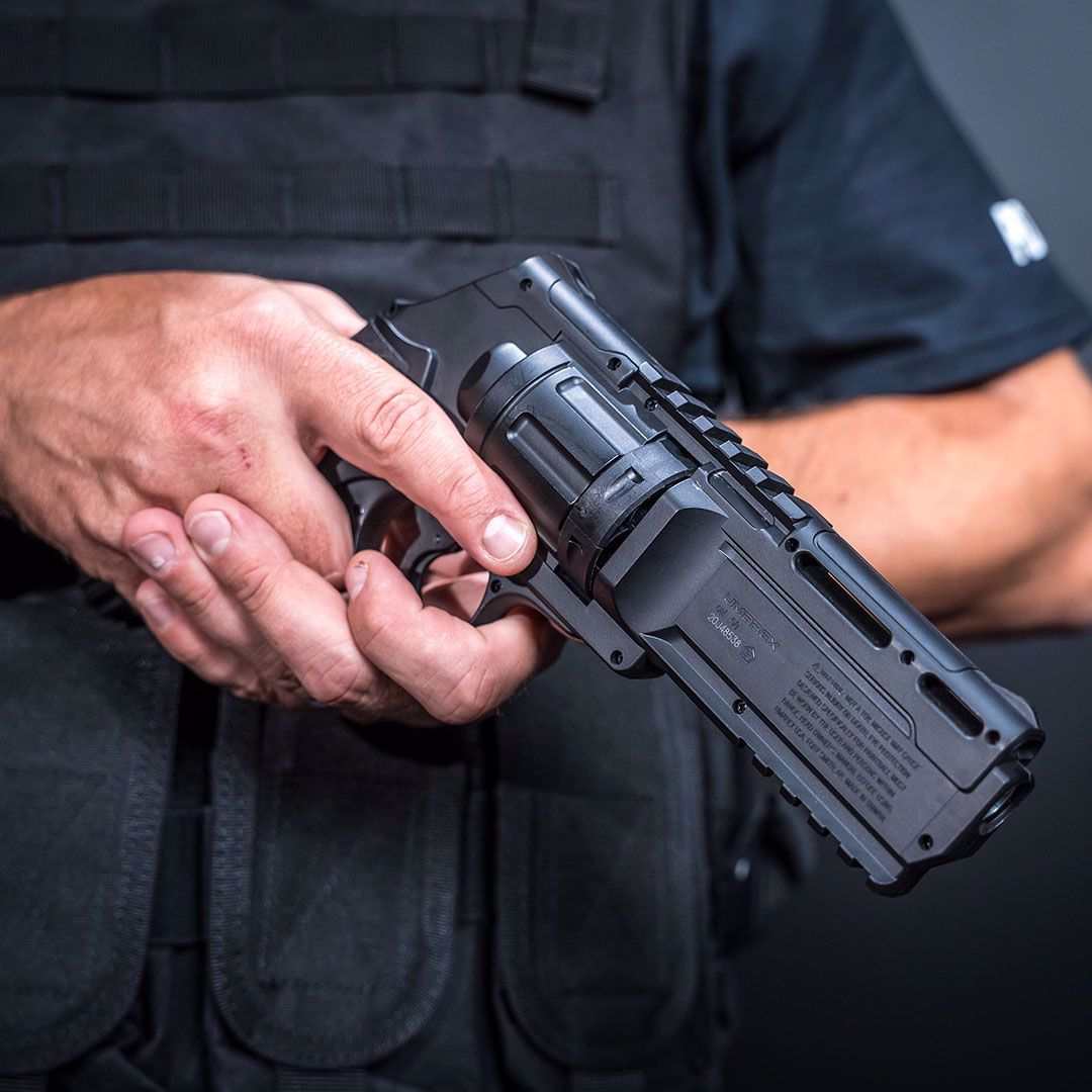 TR50 HDR RevolverTR50 HDR Revolver .50 Cal Pistol GEN3 T4E (With Gen2 CO2 Activation BuThis is the generation 3 model production valve with crimp and thread. It is the latest production with the reinforced valve for excellent reliability and durabilityNon Lethal Protection